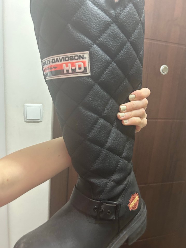 Harley  Deri Biker Dizüstü Kadın Çizme - Görsel 4