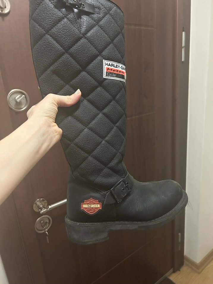 Harley  Deri Biker Dizüstü Kadın Çizme - Görsel 2