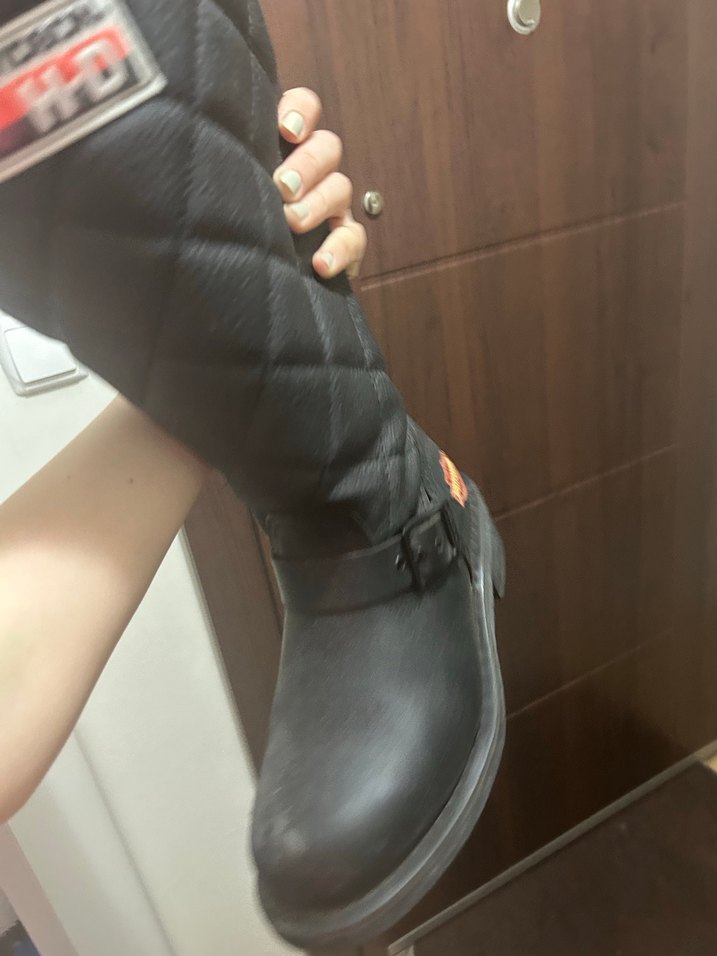 Harley  Deri Biker Dizüstü Kadın Çizme - Görsel 5