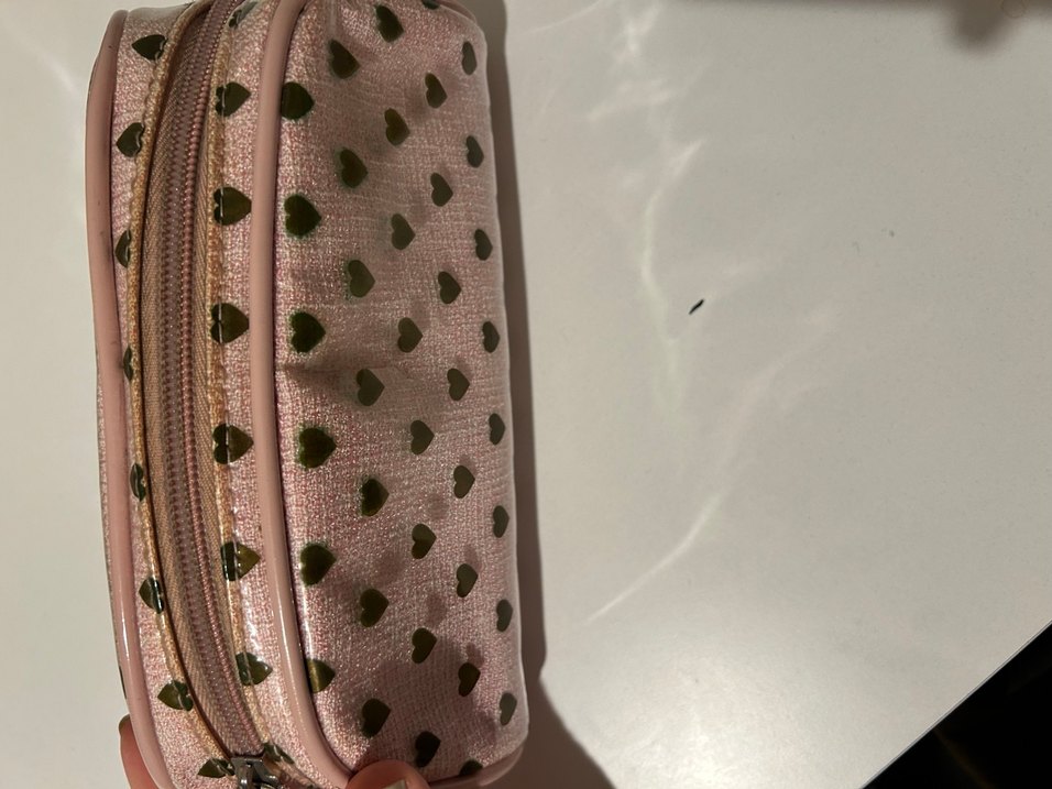 Fermuarlı Pembe Kadın Makyaj Çantası - Görsel 4