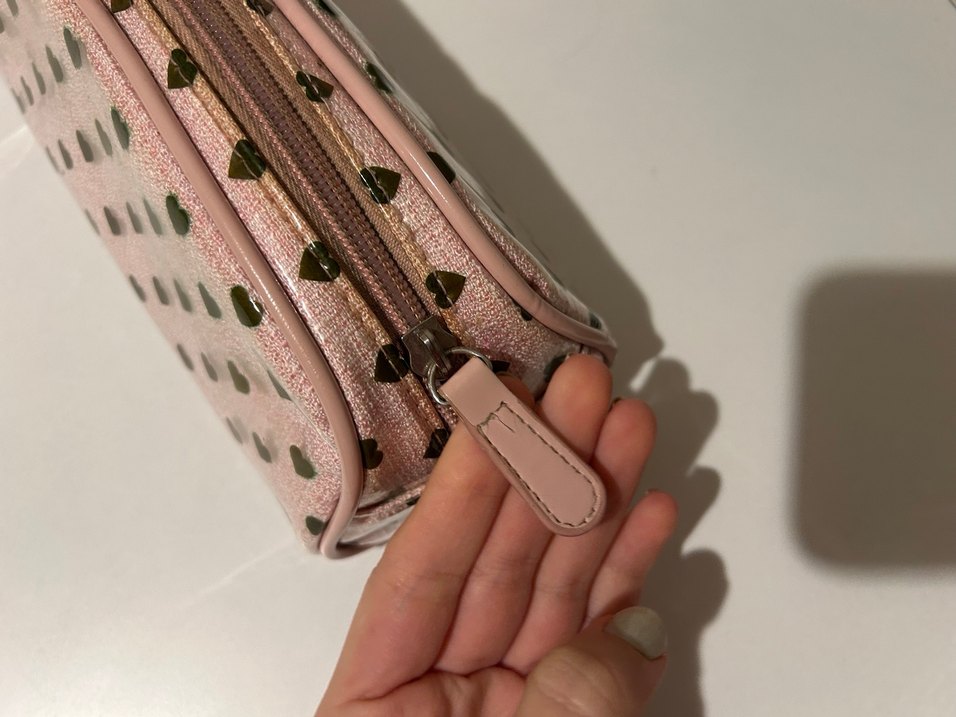 Fermuarlı Pembe Kadın Makyaj Çantası - Görsel 3