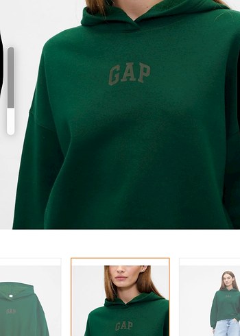 GAP Kadın Yeşil Kapüşonlu Sweatshirt - Görsel 4