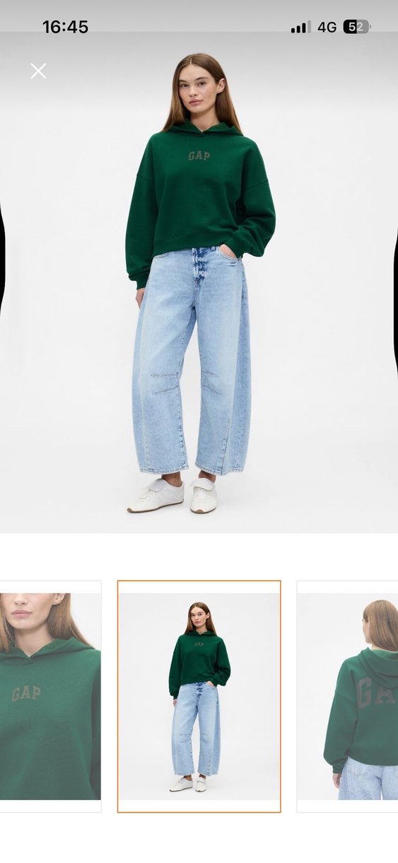 GAP Kadın Yeşil Kapüşonlu Sweatshirt - Görsel 3