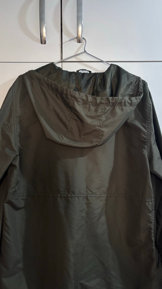 Kadın Kapüşonlu Haki Spor Ceket Yağmurluk - Görsel 5