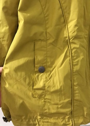 Sarı Kadın Midi Yağmurluk Fermuarlı - Görsel 3