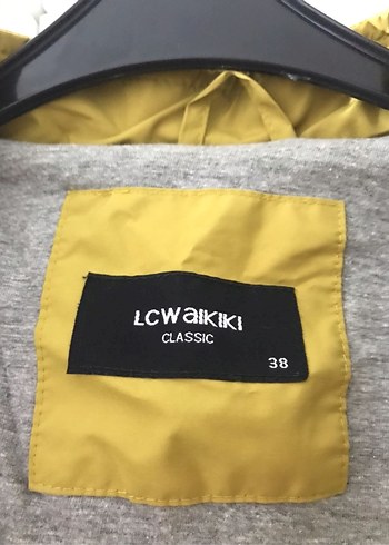 Sarı Kadın Midi Yağmurluk Fermuarlı - Görsel 2