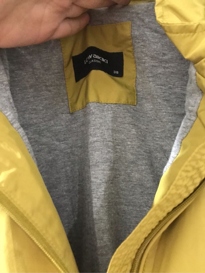 Sarı Kadın Midi Yağmurluk Fermuarlı - Görsel 5