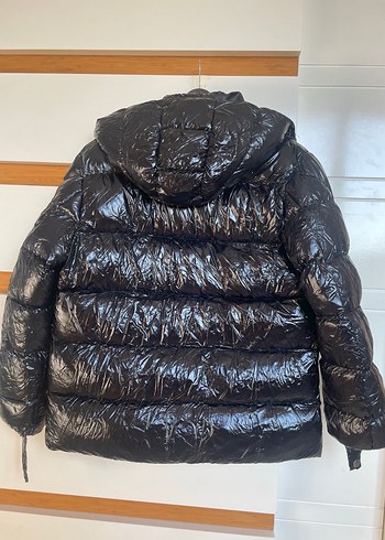 Erkek orijinal moncler Siyah Parlak Deri Mont - Görsel 5