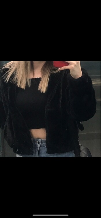 s Beden kürk siyah pull and bear
