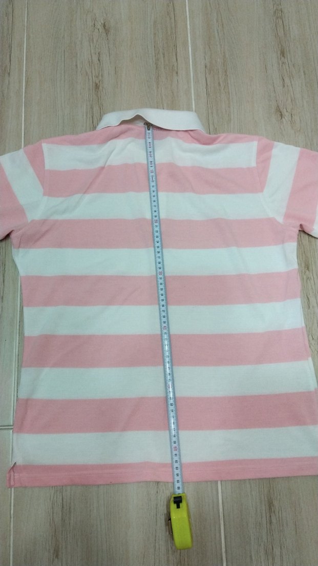 EN 54, BOY 65 Pembe Beyaz Çizgili Kısa Kollu Polo Tişört - Görsel 2