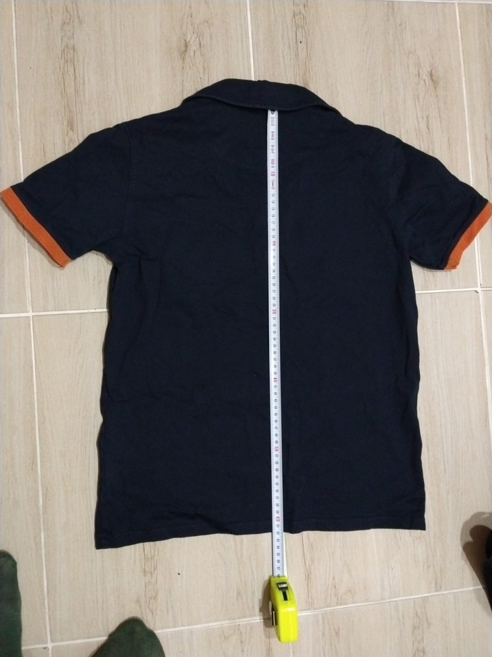 EN 48,BOY 62 Turuncu Detaylı Lacivert Polo Tişört - Görsel 5