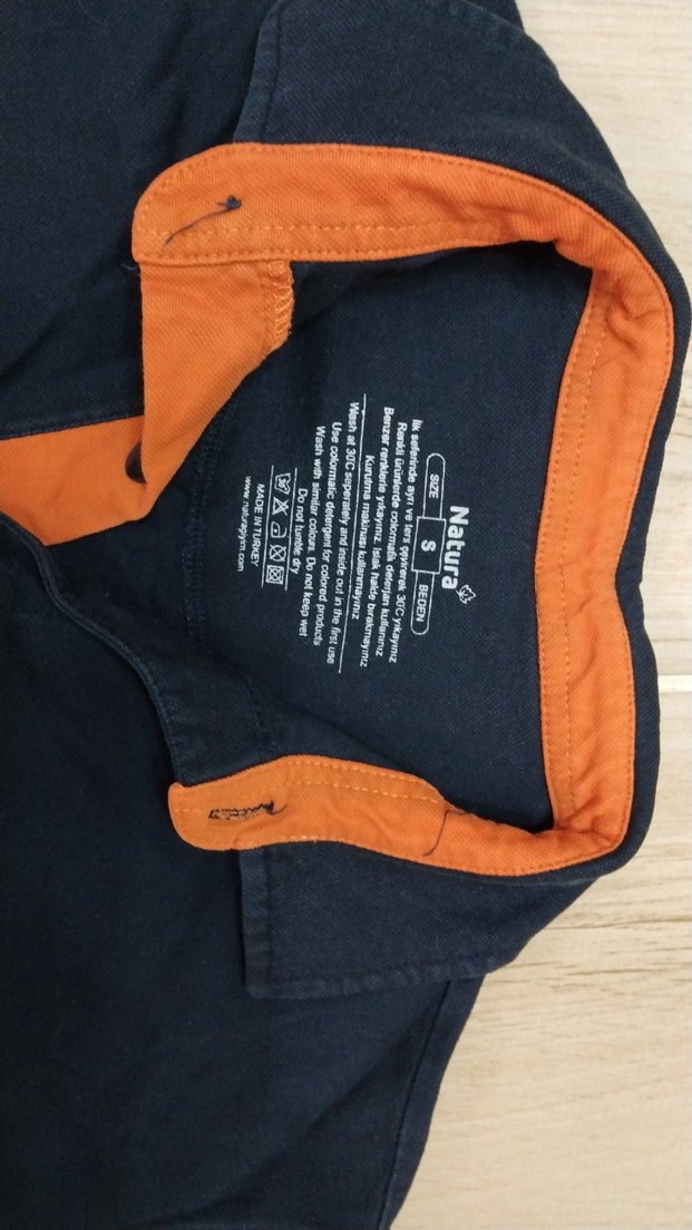 EN 48,BOY 62 Turuncu Detaylı Lacivert Polo Tişört - Görsel 2