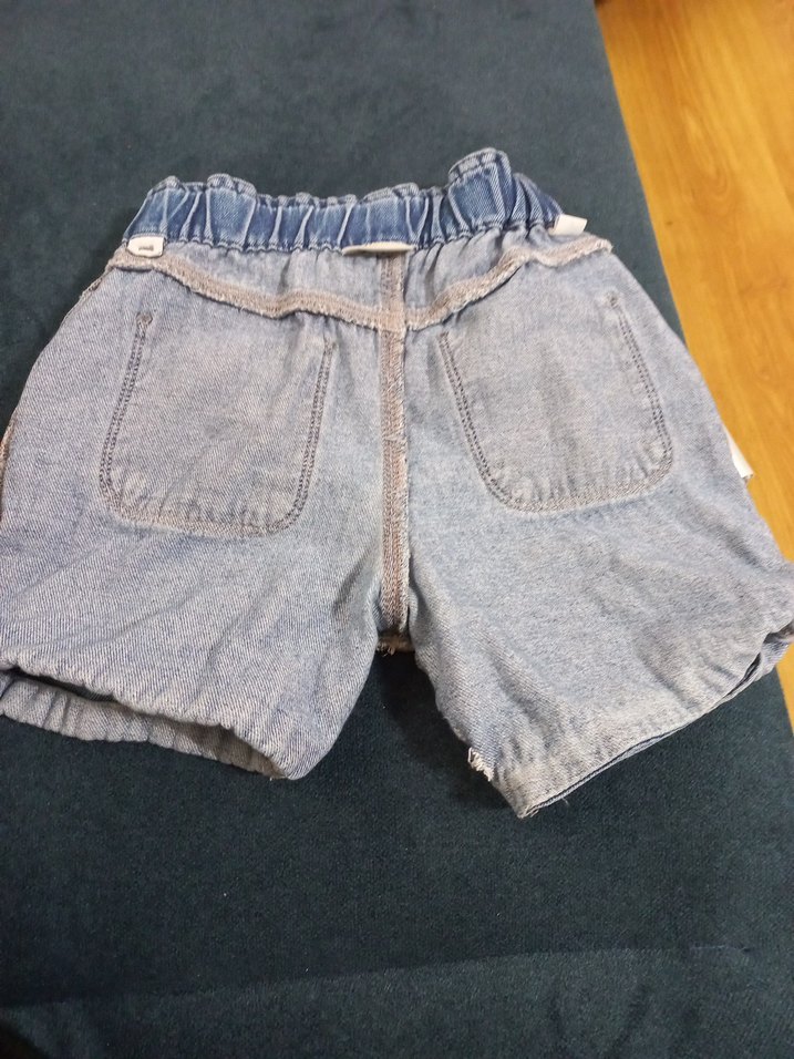 Kızlar için Mavi Kot Şort, Bol Kesim - Görsel 4