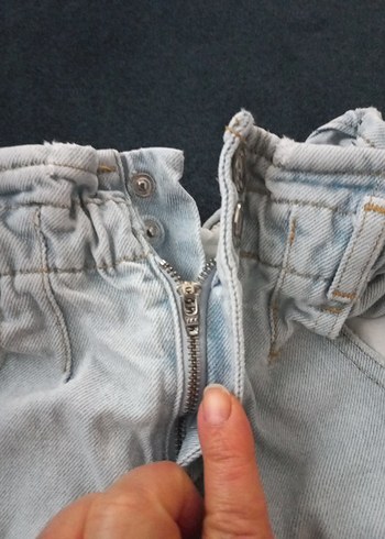 Gri Midi Boy kız çocuk Kot Şort - Görsel 5