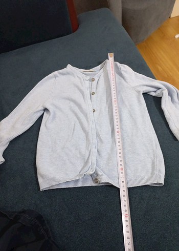 Kız Çocuk Gri Düğmeli Uzun Kollu Hırka - Görsel 2