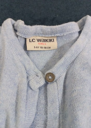 Kız Çocuk Gri Düğmeli Uzun Kollu Hırka - Görsel 4