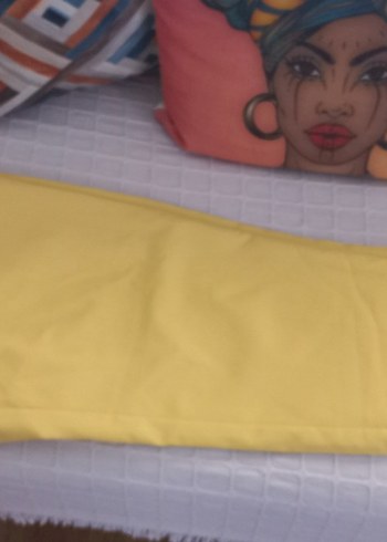 Sarı Midi Kadın Kumaş Pantolon - Görsel 5