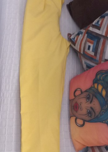 Sarı Midi Kadın Kumaş Pantolon - Görsel 6