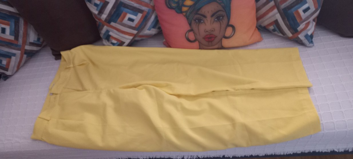 Sarı Midi Kadın Kumaş Pantolon - Görsel 3