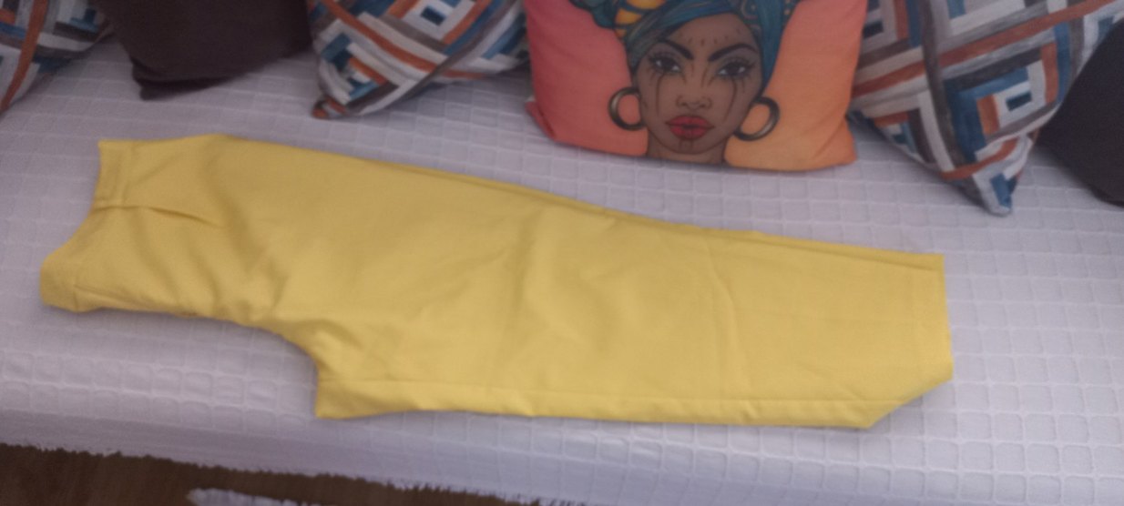 Sarı Midi Kadın Kumaş Pantolon - Görsel 5