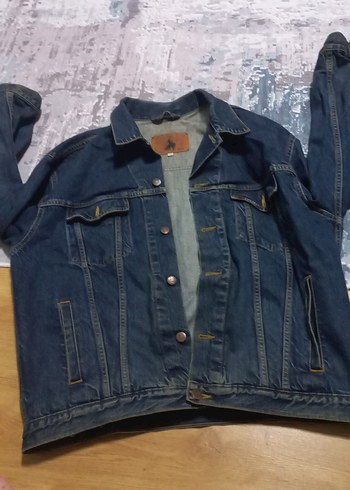 Kadın Mavi Denim Ceket, Düğmeli, Rahat Kesim