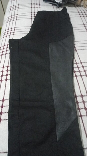 Usta marka siyah beli düz lastikli s beden likralı keten pantolo - Görsel 8