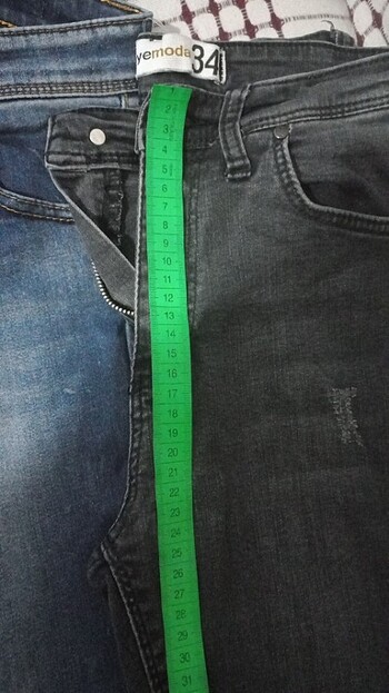 2 adet fiyatıdır lacivert taşlanmış siyah yırtık model  34 beden - Görsel 8