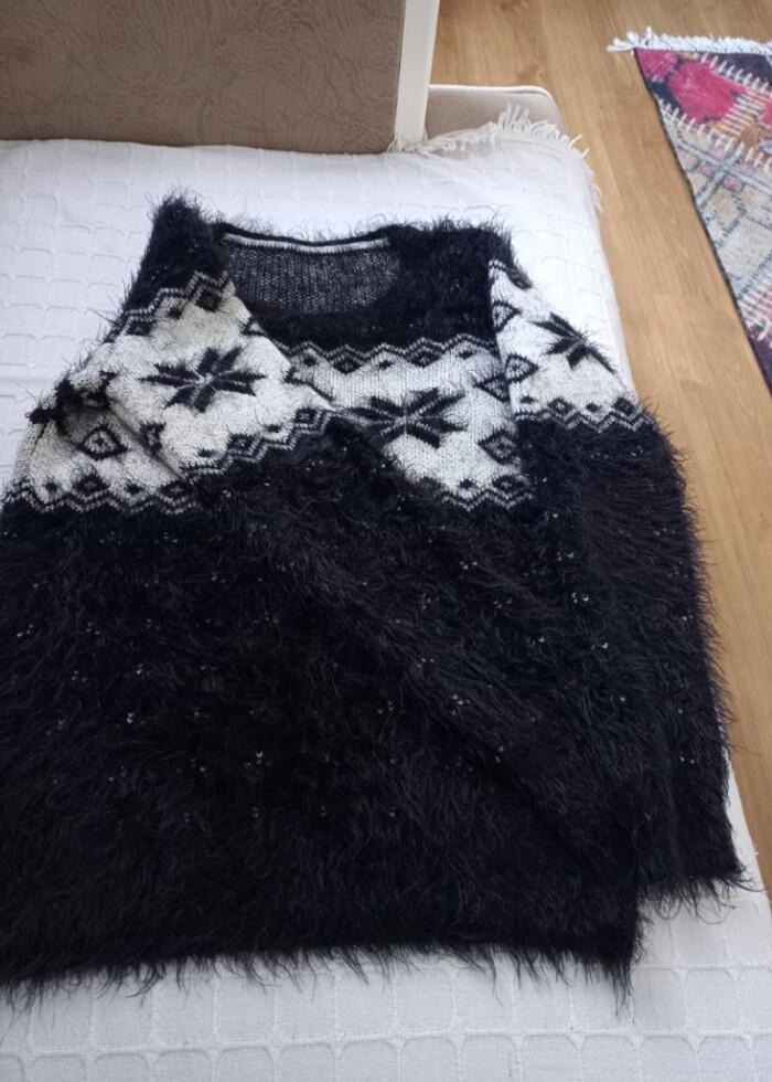 Elastik yumuşak kedi yünlü kazak - Görsel 3