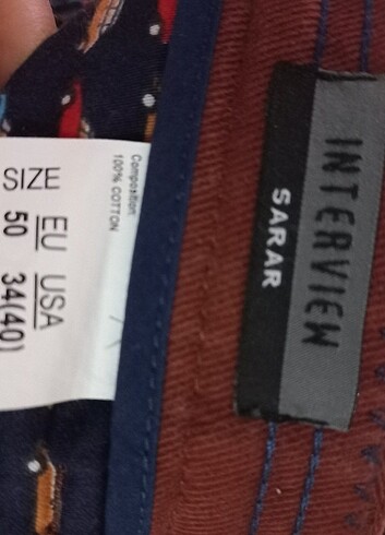 Bel34 boy 40 erkek pantalon çok ince fitilli kadife - Görsel 5