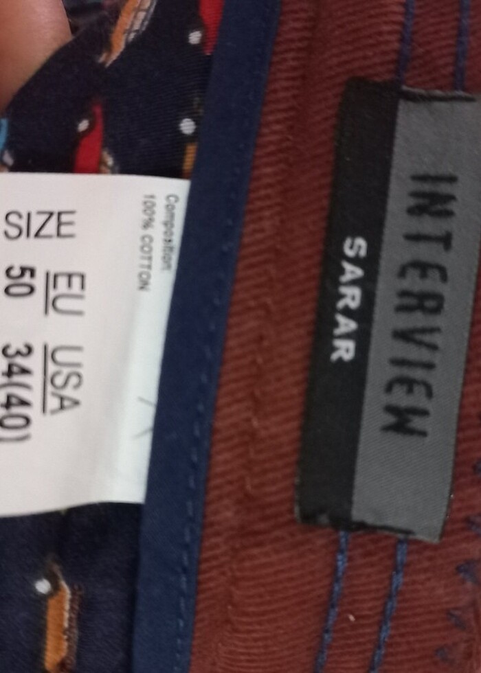 Bel34 boy 40 erkek pantalon çok ince fitilli kadife - Görsel 5