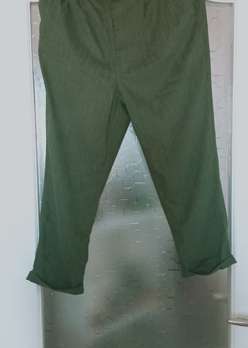 Fred Perry Kadın Haki Keten Kemerli Midi Pantolon