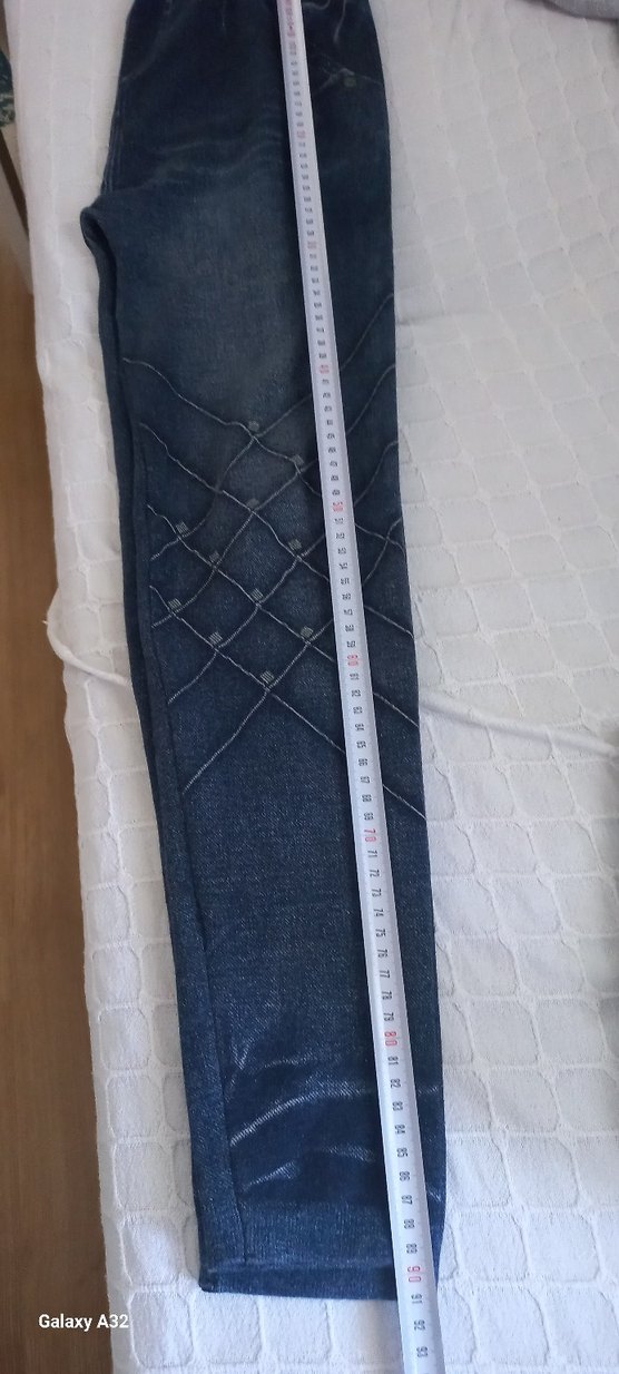 lacivert kot görünümlü bayan tayt - Görsel 2