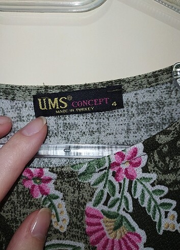 Kadın çiçekli tesettür elbise yeşil elbise - Görsel 4