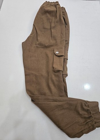 Kahverengi kargo cep Rahat Kesim Kadın Pantolon - Görsel 2