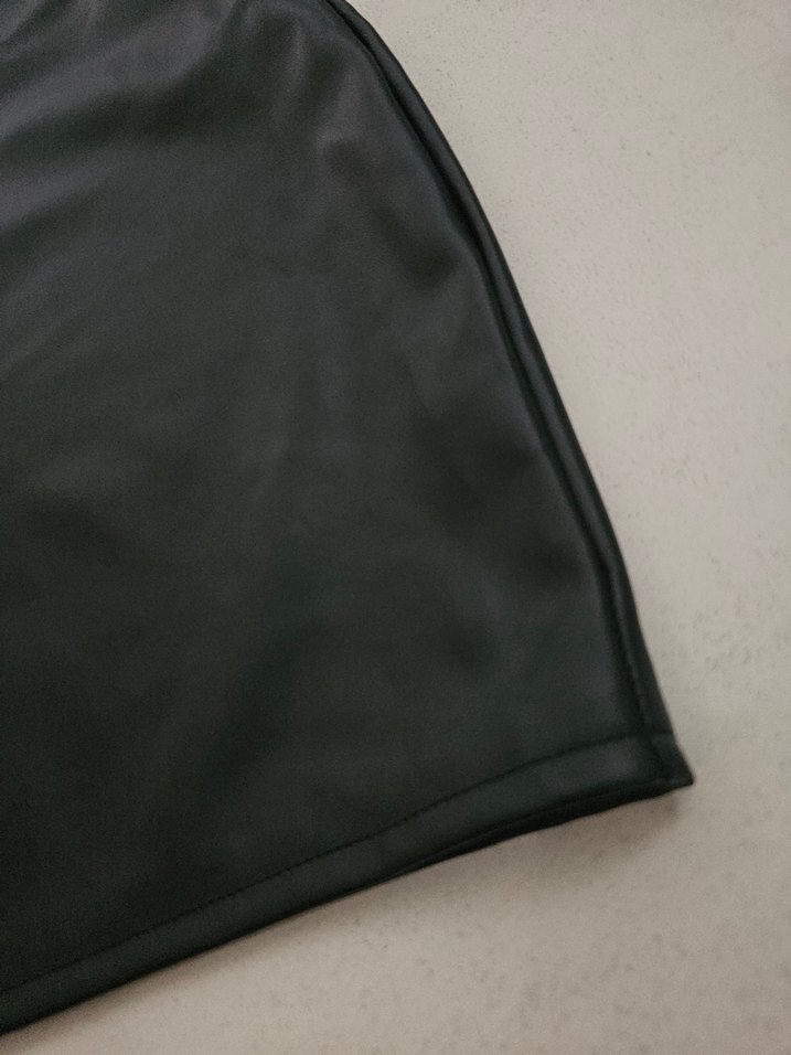 Siyah deri Mini Etek - Görsel 3