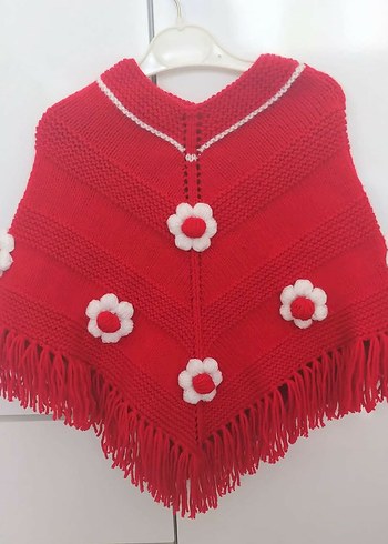 Kırmızı çiçekli Kız Panço.. - Görsel 2