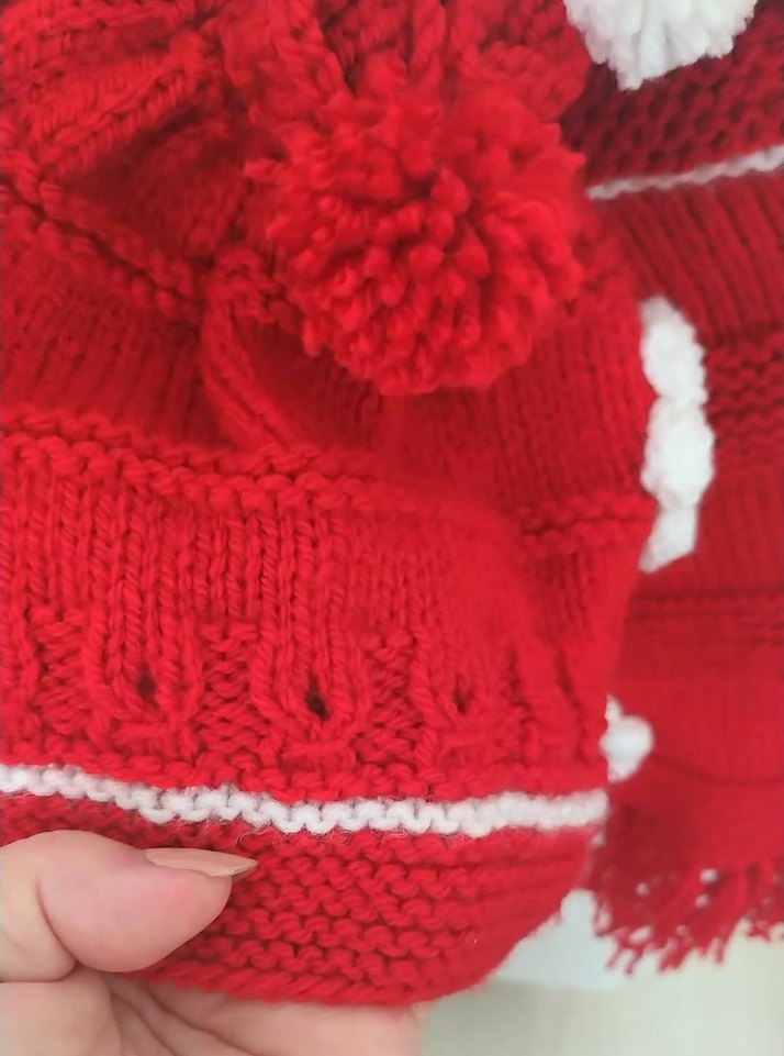 Kırmızı çiçekli Kız Panço.. - Görsel 3