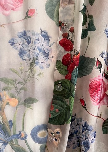 diğer Beden Çiçek Desenli Bohem Midi Kimono