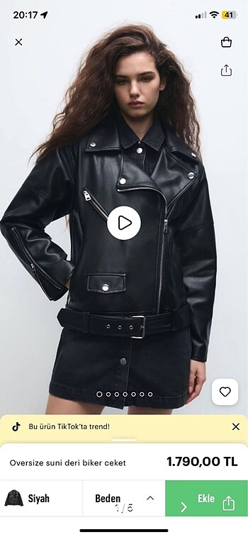 Pull and bear deri ceket