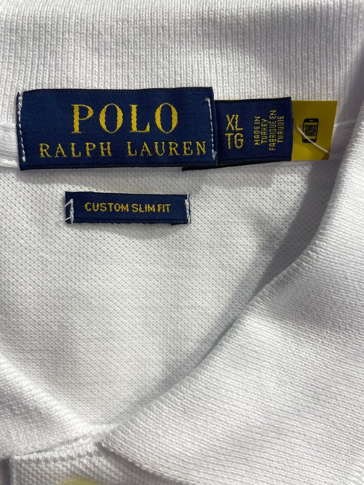 Erkek Beyaz Polo Tişört Pamuk Kumaş - Görsel 3