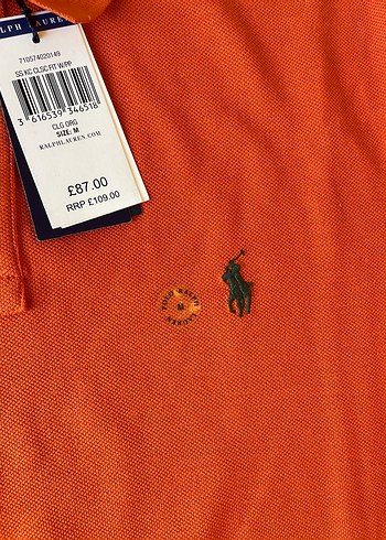 Ralph Lauren Turuncu Polo Yaka Kısa Kollu Tişört - Görsel 3