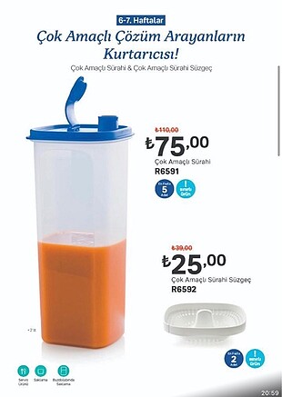 tupperware çok amaçlı sürahi
