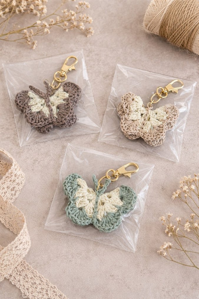 Dantel Kelebek Bohem Anahtarlık - Görsel 2