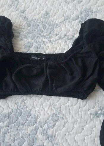 Trendyol & Milla Siyah Gotik Drapeli Uzun Kollu Bluz