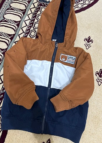Kahverengi Kapüşonlu Erkek Çocuk Mont - Görsel 3