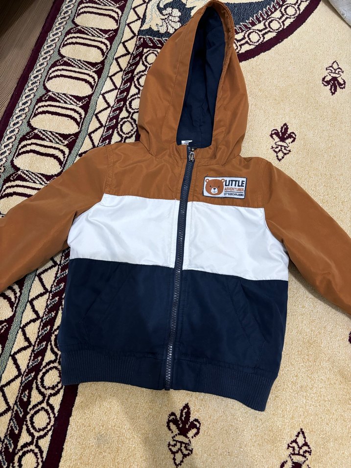 Kahverengi Kapüşonlu Erkek Çocuk Mont - Görsel 2