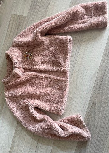 Kız Çocuk Pembe Kürklü Nakışlı Bolero - Görsel 2