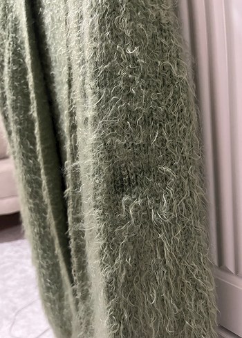 Kadın Yeşil Örgü Yün Hırka - Görsel 3