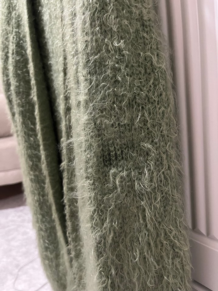 Kadın Yeşil Örgü Yün Hırka - Görsel 3