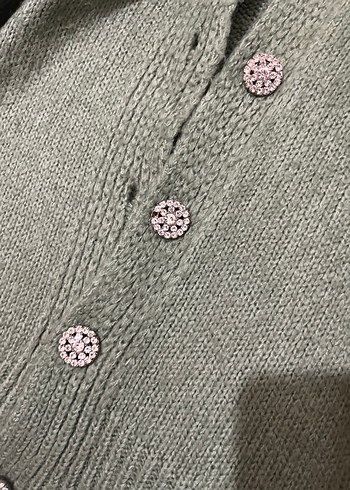 Düğmeli Yeşil Midi Kadın Hırka - Görsel 2